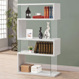 Emelle White/Clear 4-Tier Bookcase