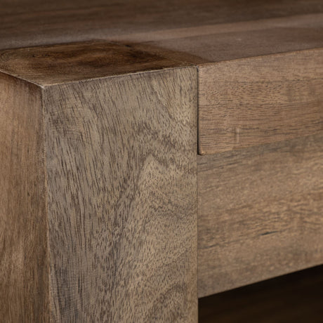 Emeril Brown Solid Wood Two-Tier Smooth Counter Top Kitchen Island by Mercana at Eve Furniture