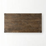 Emeril Brown Solid Wood Two-Tier Smooth Counter Top Kitchen Island by Mercana at Eve Furniture