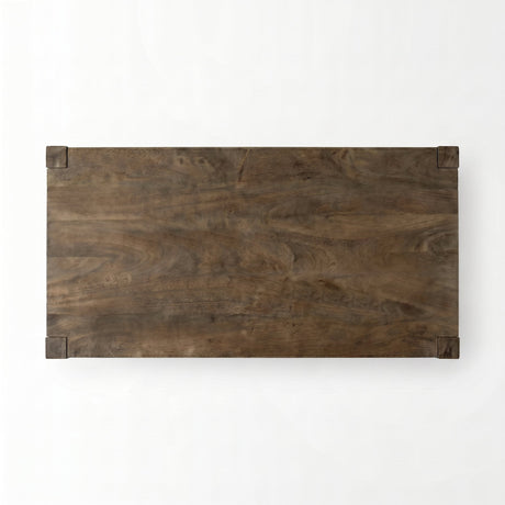 Emeril Brown Solid Wood Two-Tier Smooth Counter Top Kitchen Island by Mercana at Eve Furniture