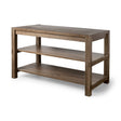 Emeril Brown Solid Wood Two-Tier Smooth Counter Top Kitchen Island by Mercana at Eve Furniture