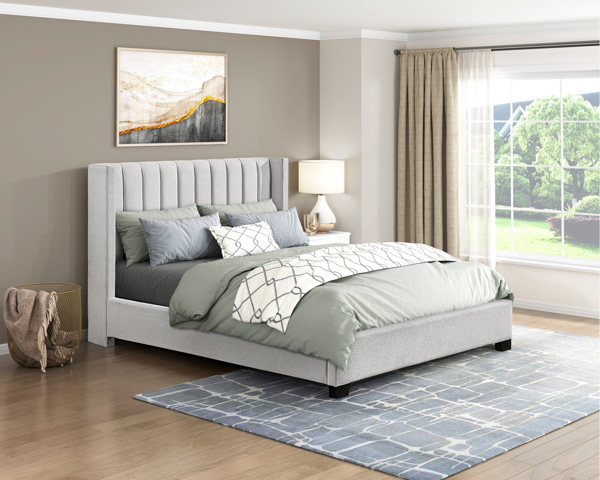 Emerson Beige Upholstered Full Bed by Homelegance at Eve Furniture