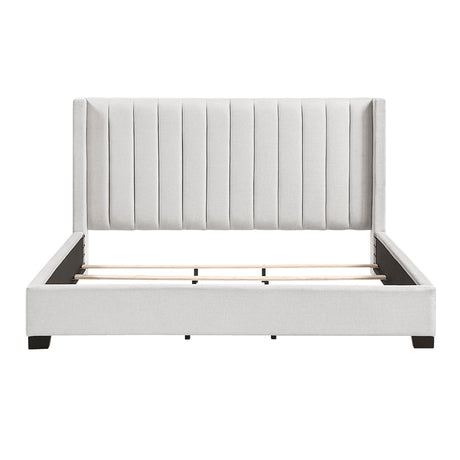 Emerson Beige Upholstered King Bed by Homelegance at Eve Furniture