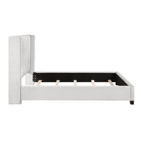 Emerson Beige Upholstered King Bed by Homelegance at Eve Furniture