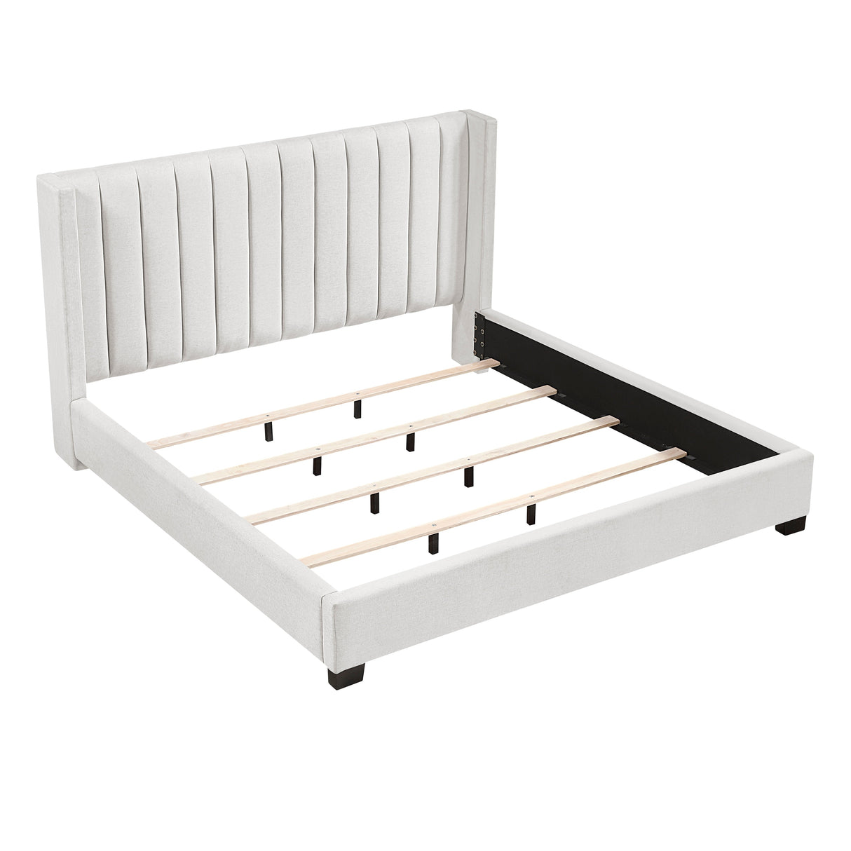 Emerson Beige Upholstered King Bed by Homelegance at Eve Furniture