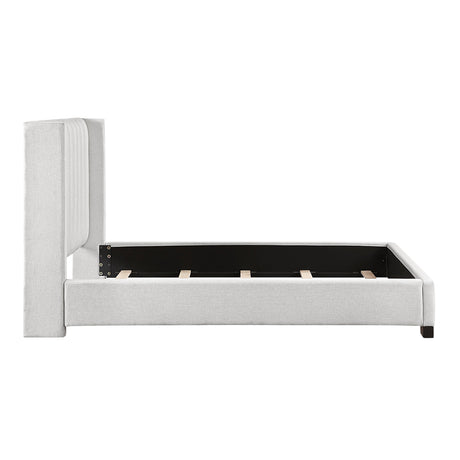 Emerson Beige Upholstered Queen Bed by Homelegance at Eve Furniture