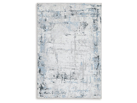 Emertonly Blue/White/Gray Medium Rug by Ashley at Eve Furniture