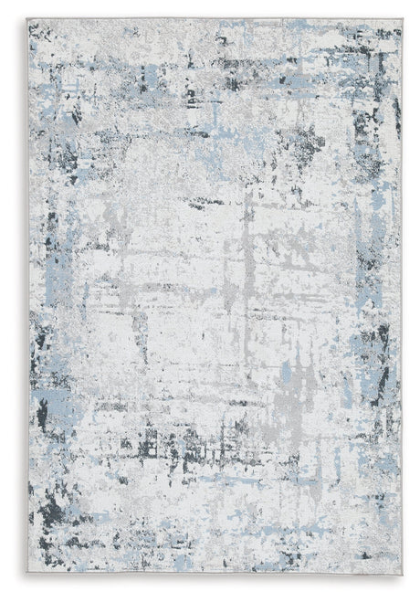 Emertonly Blue/White/Gray Medium Rug by Ashley at Eve Furniture