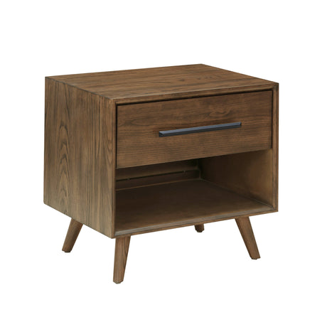 Emery 24" Walnut 1-Drawer Nightstand by TOV Furniture at Eve Furniture