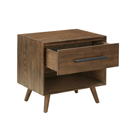 Emery 24" Walnut 1-Drawer Nightstand by TOV Furniture at Eve Furniture