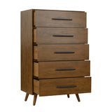 Emery 33" Walnut 5-Drawer Chest by TOV Furniture at Eve Furniture