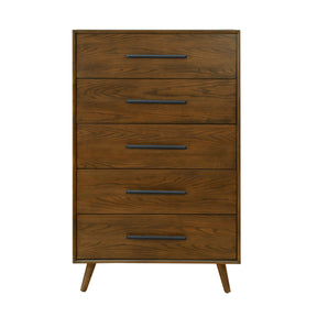 Emery 33" Walnut 5-Drawer Chest by TOV Furniture at Eve Furniture