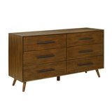 Emery 62" Walnut 6-Drawer Dresser by TOV Furniture at Eve Furniture
