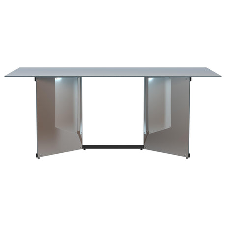 Emery Silver 76-inch Rectangular Mirrored Dining Table by Coaster at Eve Furniture