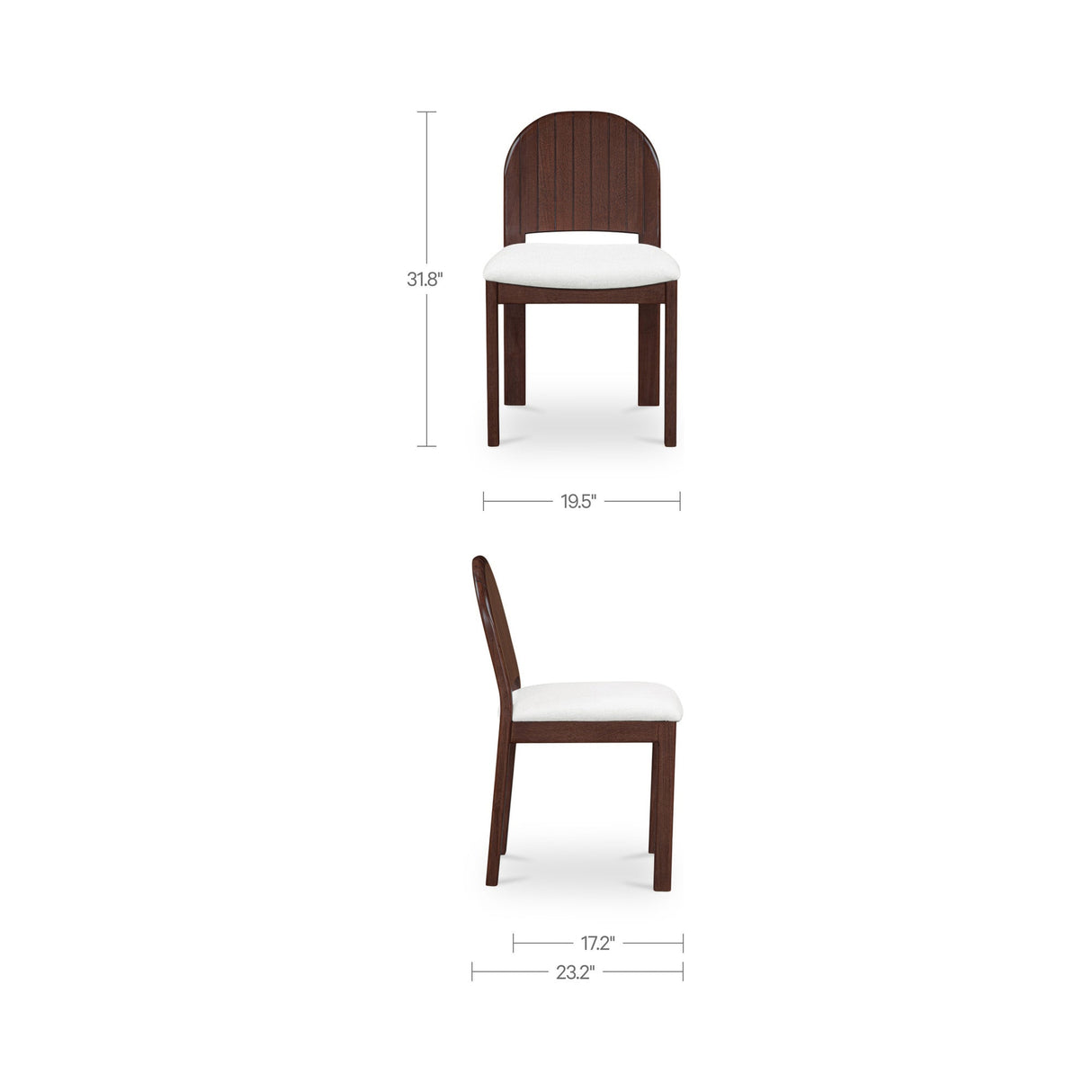 Emil Cream/Natural Walnut Dining Chair (Set of 2) by Moe's Home at Eve Furniture