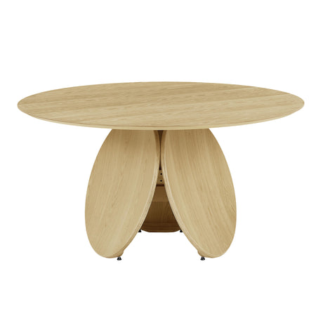 Emil Oak 58" Round Dining Table by TOV Furniture at Eve Furniture
