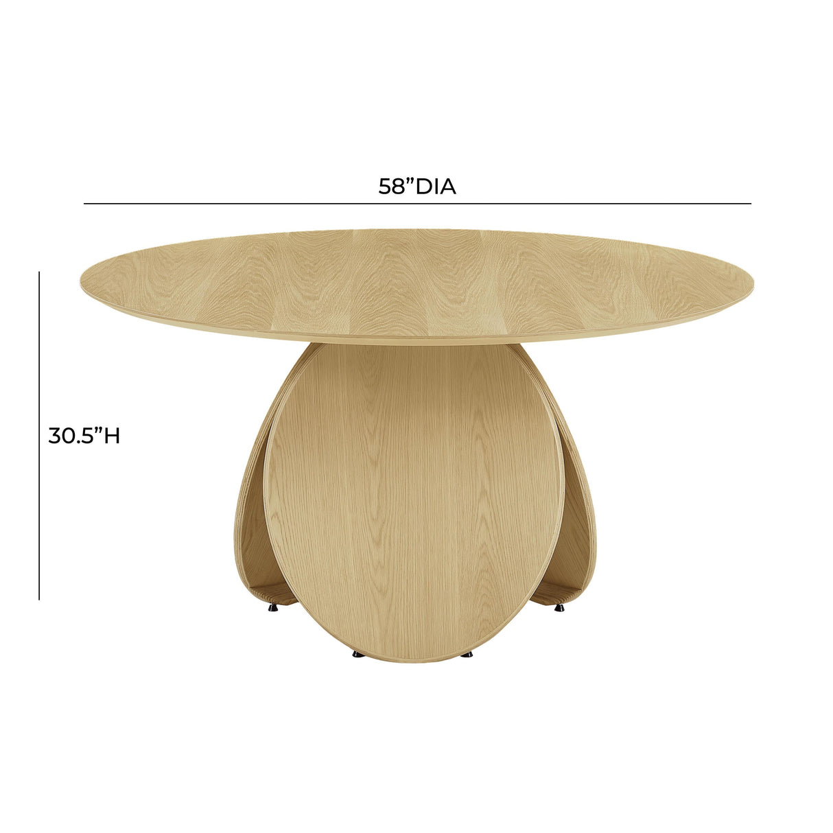 Emil Oak 58" Round Dining Table by TOV Furniture at Eve Furniture
