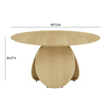 Emil Oak 58" Round Dining Table by TOV Furniture at Eve Furniture