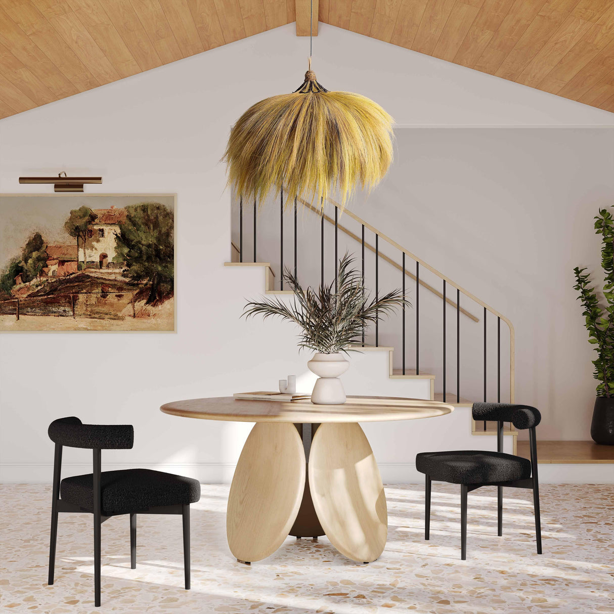 Emil Oak 58" Round Dining Table by TOV Furniture at Eve Furniture