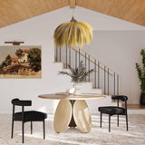 Emil Oak 58" Round Dining Table by TOV Furniture at Eve Furniture