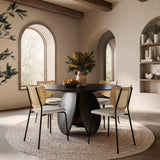 Emil Oak 58" Round Dining Table by TOV Furniture at Eve Furniture
