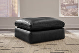 Emilia Black Leather 2-Piece Modular Loveseat by Ashley at Eve Furniture
