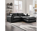 Emilia Black Leather 2-Piece Modular Loveseat by Ashley at Eve Furniture