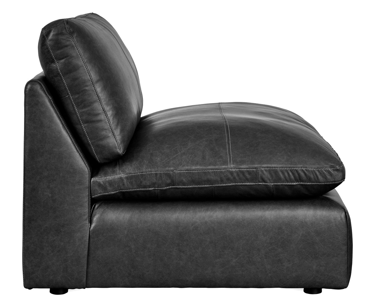 Emilia Black Leather 3-Piece Leather Modular Sectional Sofa by Ashley at Eve Furniture