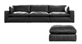 Emilia Black Leather 3-Piece Leather Modular Sectional Sofa by Ashley at Eve Furniture