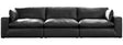 Emilia Black Leather 3-Piece Leather Modular Sectional Sofa by Ashley at Eve Furniture