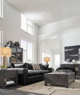 Emilia Black Leather 3-Piece Leather Modular Sectional Sofa by Ashley at Eve Furniture