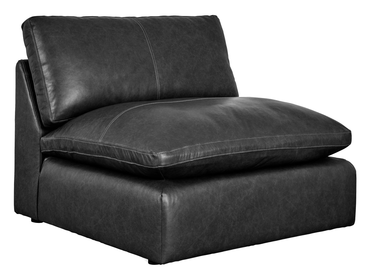 Emilia Black Leather 5-Piece Leather Modular Sectional Sofa by Ashley at Eve Furniture