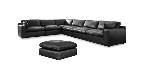 Emilia Black Leather 6-Piece Modular Sectional by Ashley at Eve Furniture
