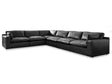 Emilia Black Leather 6-Piece Modular Sectional by Ashley at Eve Furniture