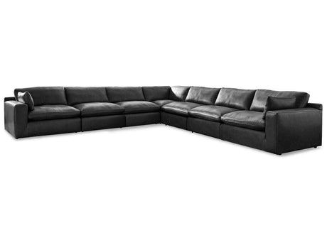 Emilia Black Leather 7-Piece Modular Sectional by Ashley at Eve Furniture