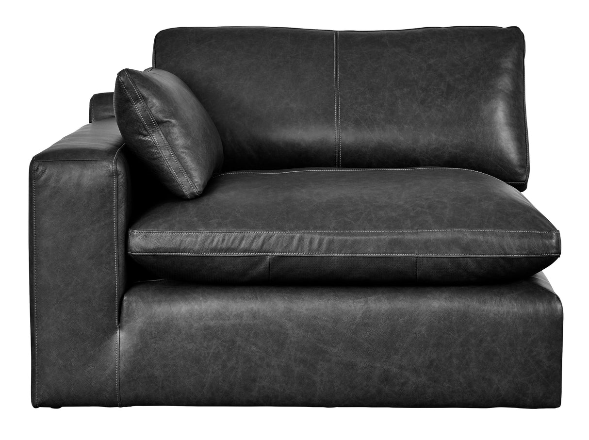 Emilia Black Leather Modular Sofa and Loveseat by Ashley at Eve Furniture