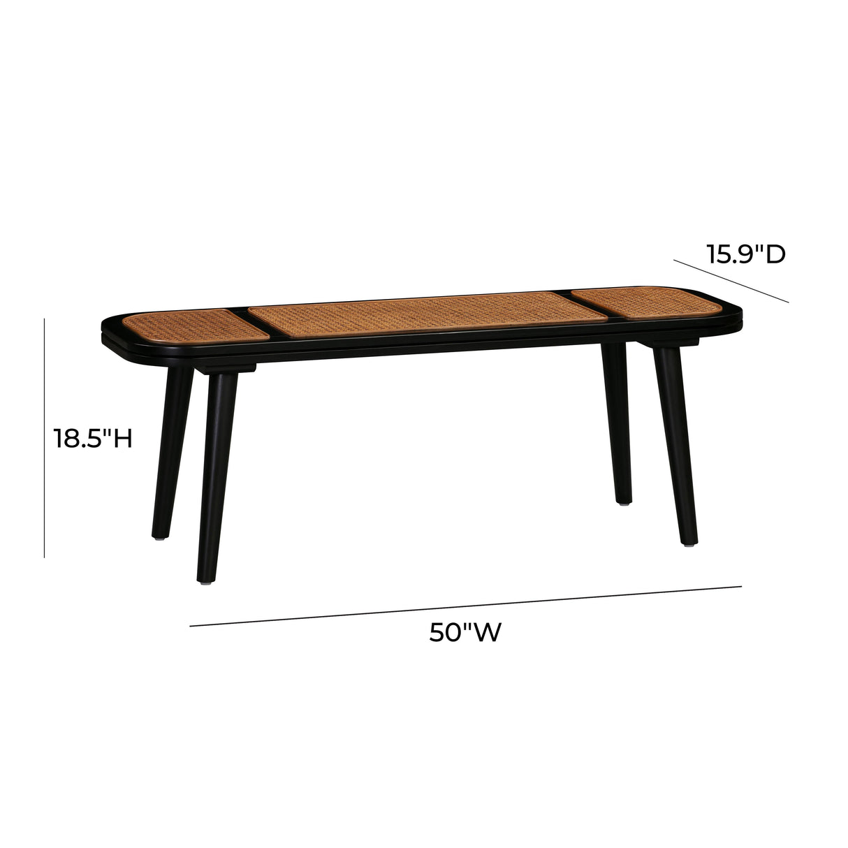 Emilia Cane Bench by TOV Furniture at Eve Furniture