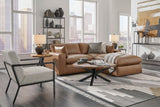Emilia Caramel Leather 3-Piece Modular Sectional with Ottoman by Ashley at Eve Furniture