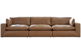 Emilia Caramel Leather 3-Piece Modular Sofa by Ashley at Eve Furniture