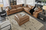 Emilia Caramel Leather 5-Piece Modular Sectional by Ashley at Eve Furniture