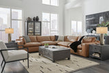 Emilia Caramel Leather 5-Piece Modular Sectional by Ashley at Eve Furniture