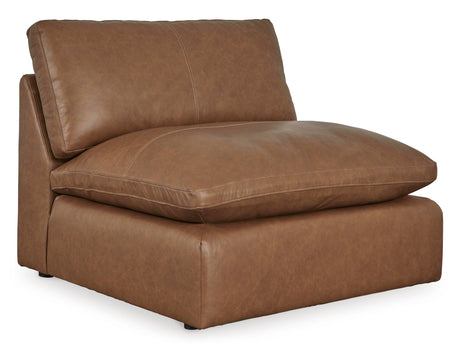 Emilia Caramel Leather 6-Piece Modular Sectional by Ashley at Eve Furniture