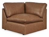 Emilia Caramel Leather 6-Piece Modular Sectional by Ashley at Eve Furniture