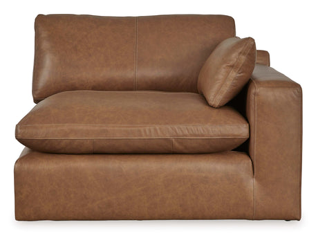 Emilia Caramel Leather Modular Sofa and Loveseat by Ashley at Eve Furniture