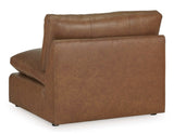 Emilia Caramel Leather Modular Sofa and Loveseat by Ashley at Eve Furniture