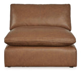 Emilia Caramel Leather Modular Sofa and Loveseat by Ashley at Eve Furniture