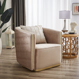 Emilio Beige Fabric Chair by Homey Design at Eve Furniture