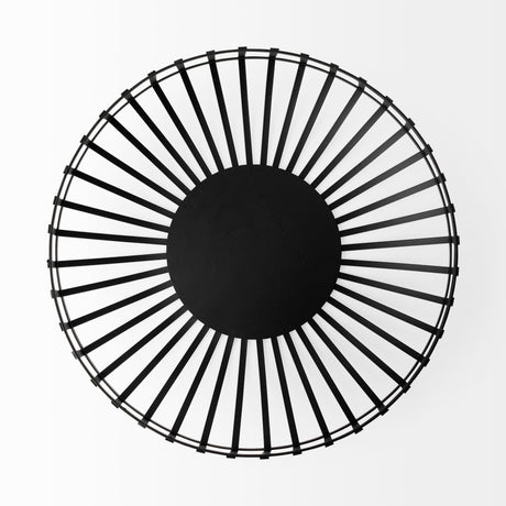 Emilio Set of 2 Black Metal Slated Bowls by Mercana at Eve Furniture