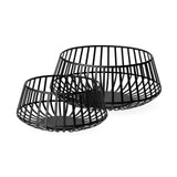 Emilio Set of 2 Black Metal Slated Bowls by Mercana at Eve Furniture