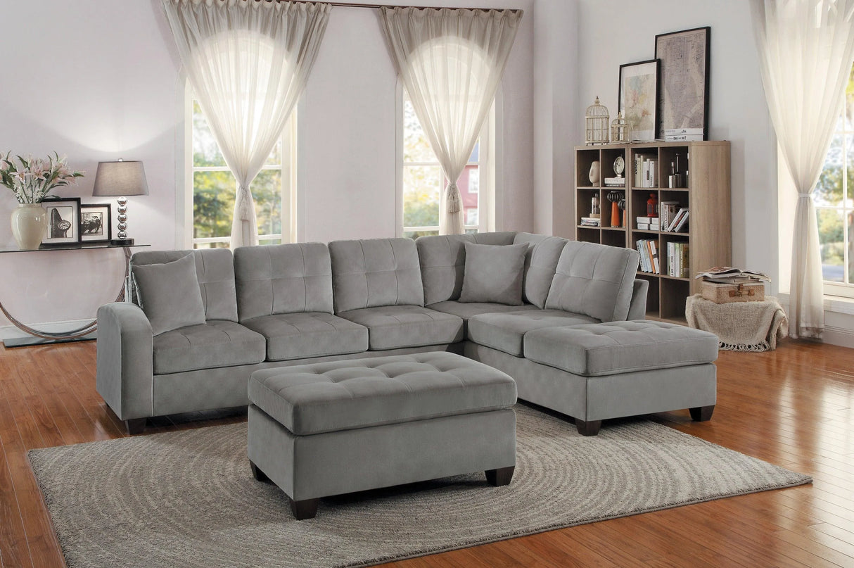 Emilio Taupe Ottoman by Homelegance at Eve Furniture